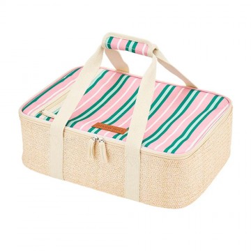 Picnic Make + Take Bag | Pink + Green Stripe